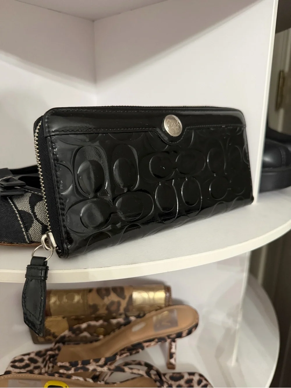 Coach black zip